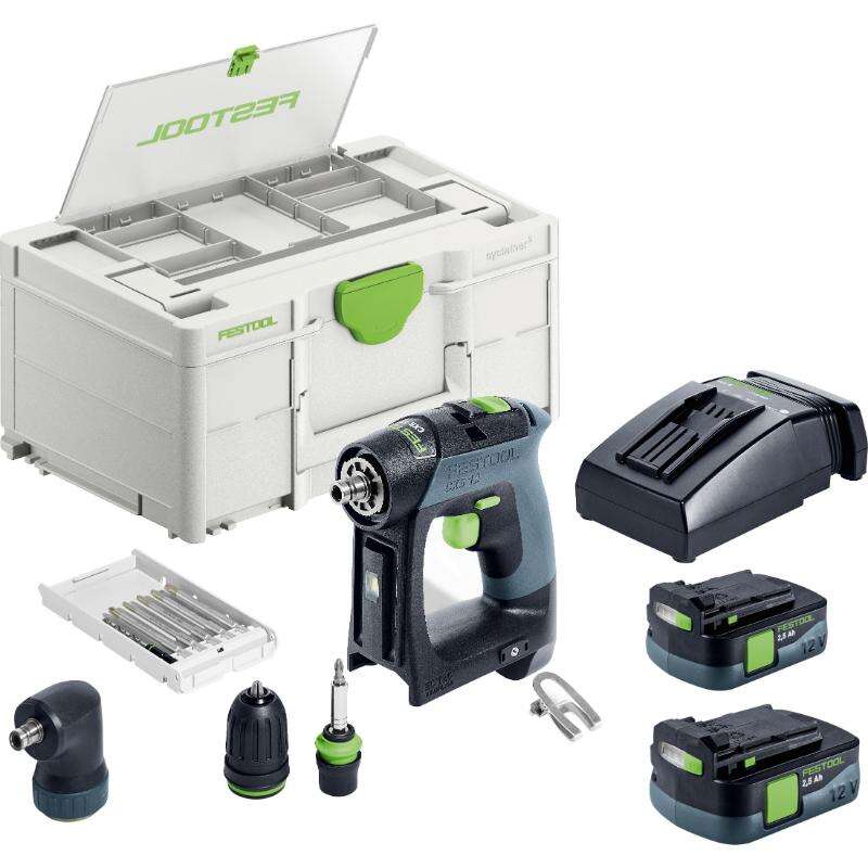 Image du produit FESTOOL - Perceuse-Visseuse compacte sans fil, CXS 12 2,5-Set