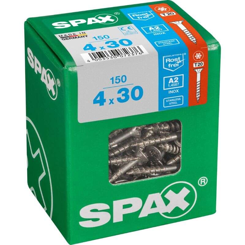 Image du produit SPAX&reg;- Vis universelle - &Oslash; 4 mm - T&ecirc;te frais&eacute;e - Inox A2 - T-STAR Plus (T20) - Filetage partiel 4 CUT