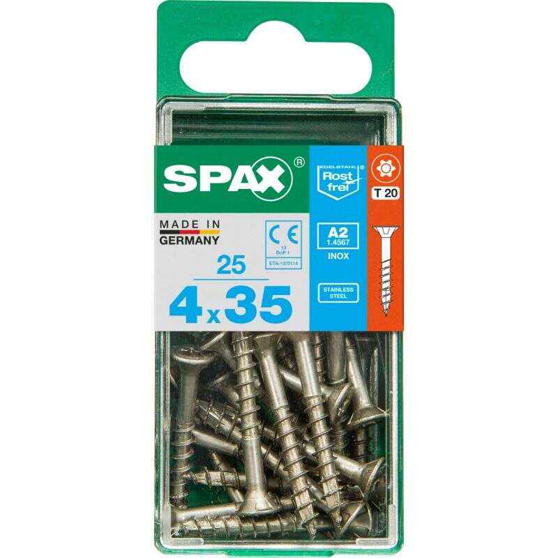 Image du produit SPAX&reg;- Vis universelle - &Oslash; 4 mm - T&ecirc;te frais&eacute;e - Inox A2 - T-STAR Plus (T20) - Filetage partiel 4 CUT