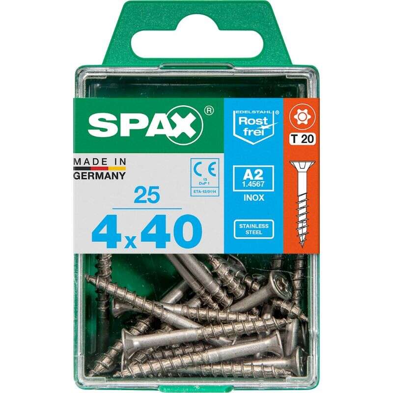 Image du produit SPAX&reg;- Vis universelle - &Oslash; 4 mm - T&ecirc;te frais&eacute;e - Inox A2 - T-STAR Plus (T20) - Filetage partiel 4 CUT