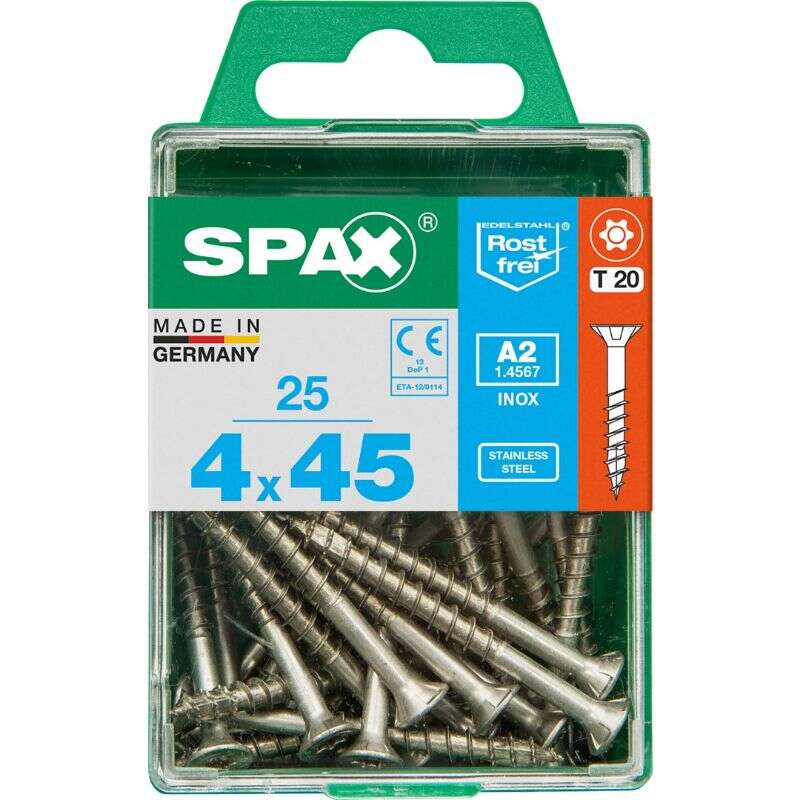 Image du produit SPAX&reg;- Vis universelle - &Oslash; 4 mm - T&ecirc;te frais&eacute;e - Inox A2 - T-STAR Plus (T20) - Filetage partiel 4 CUT