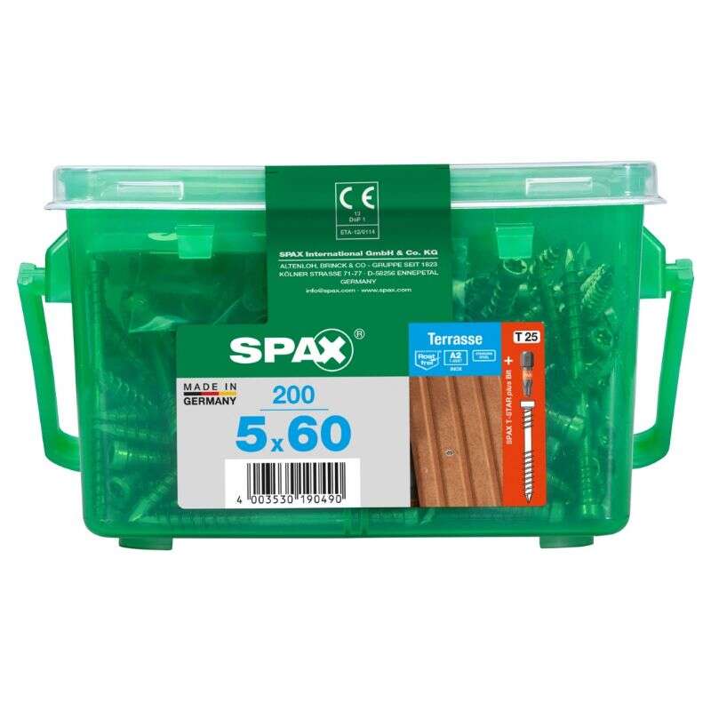 Image du produit SPAX&reg;- Vis Terrasse - &Oslash; 5 mm - T&ecirc;te Cylindrique - Inox A2 - T-STAR Plus (T25) - Filetage de Fixation CUT