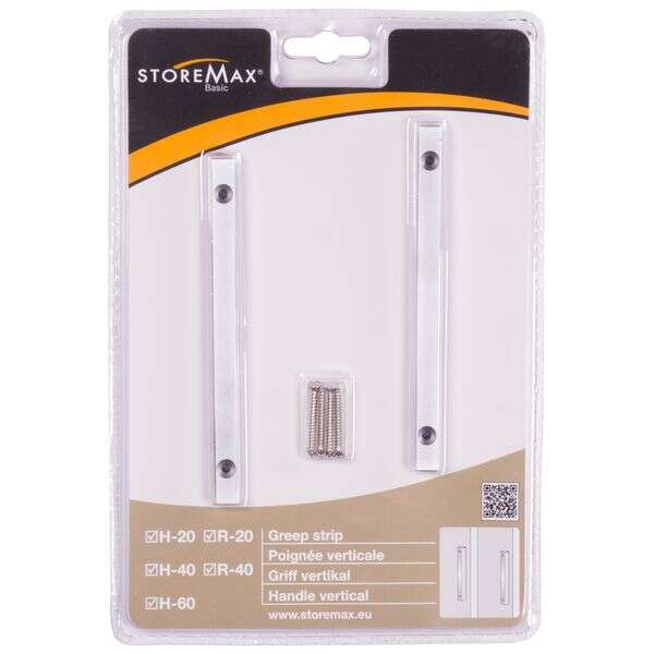 Image du produit Storemax - Poign&eacute;es verticales, p/porte coulissante - Alu - (2 pi&egrave;ces)