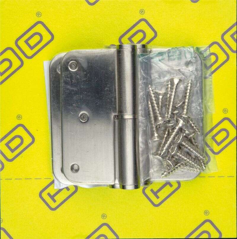 Image du produit HDD - Paumelle Skin - 80 x 80 x 2,5 mm - Inox (Gauche) - (3 pi&egrave;ces + Vis)