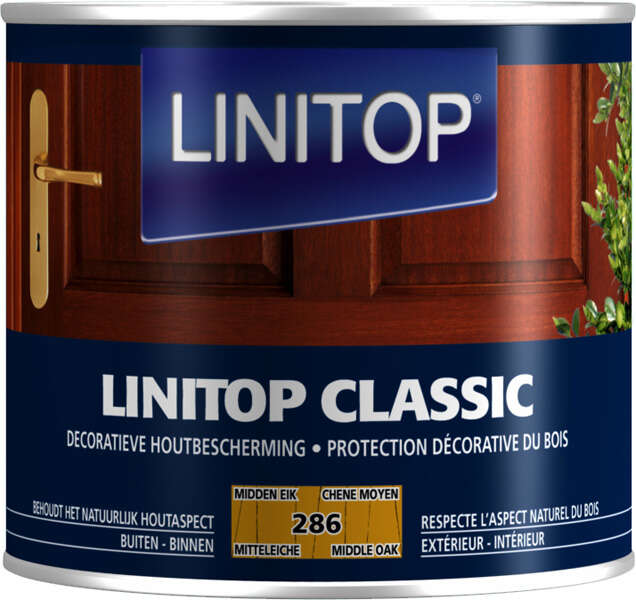 Image du produit Linitop&reg; Classic - Protection D&eacute;corative du Bois - (286) Ch&ecirc;ne Moyen 0,5 L & 1L