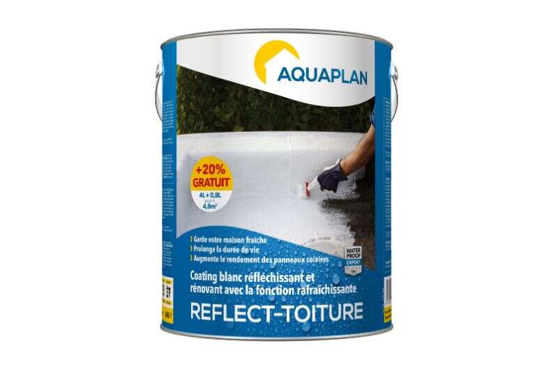Image du produit Aquaplan - Reflect Toiture (Coating blanc r&eacute;fl&eacute;chissant et r&eacute;novant) (4 L + 20%)