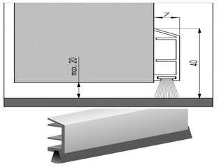 Image du produit Ellen - Bas de porte - Blanc - 40 x7 x 1000 mm