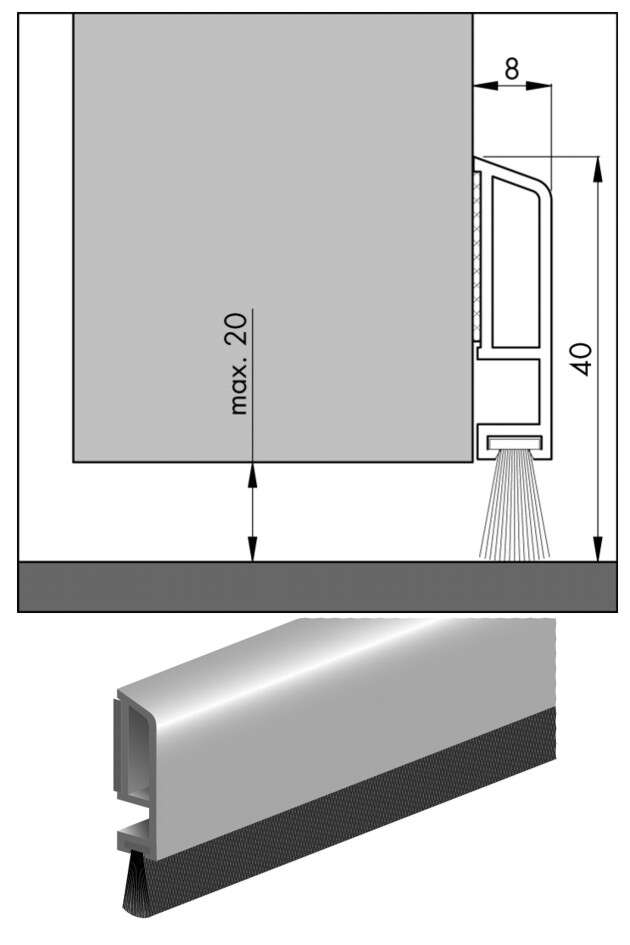 Image du produit Ellen - Profil&eacute; de Seuil - Brun - 40 x 8 mm - 100 cm