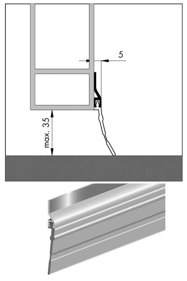 Image du produit Ellen - Profil d'Isolation bas de Porte - 60 x 5 x 2500 mm