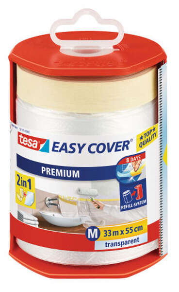 Image du produit Tesa&reg;- Easy Cover Transparent + D&eacute;rouleur - 33 m x 55 cm