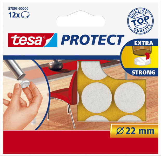 Image du produit Tesa&reg;- Feutres Anti-Rayures - Blanc - Rond - &Oslash; 22 mm
