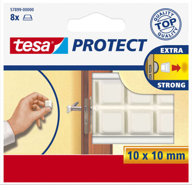 Image du produit Tesa&reg;- Blocs Antichoc - Blanc - 10 x 10 mm (8 pi&egrave;ces)