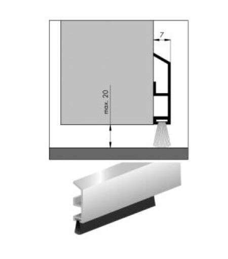 Image du produit Ellen - Bas de porte - Robuste - 40 x 7 x 1000 m