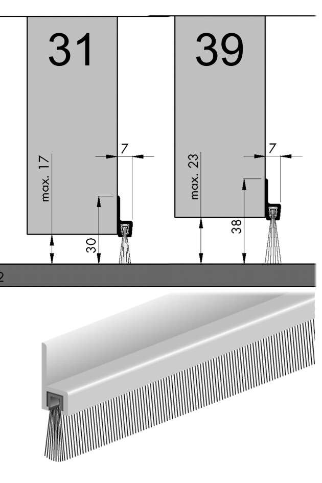 Image du produit Ellen - Profil d'Isolation avec Brosse - 30 x 7 x 2500 mm