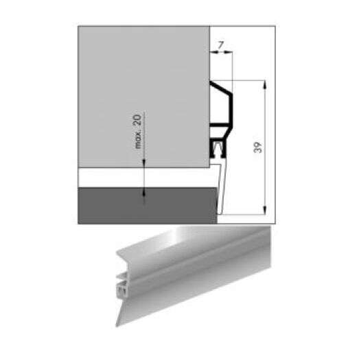 Image du produit Ellen - Bas de porte - Alu - 39 x 7 x 1000 mm
