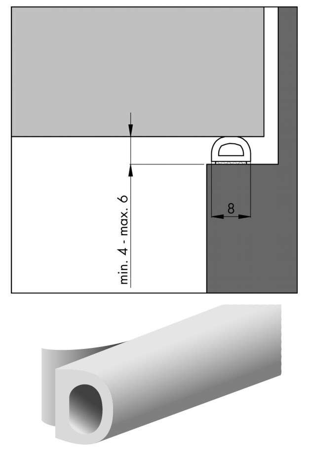 Image du produit Ellen - Joint d'air D - Noir - 8 x 6mm - 7,5 m
