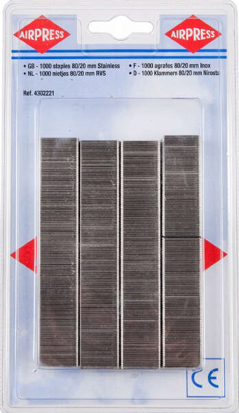 Image du produit AIRPRES 1000 agrafes 80/20mm inox