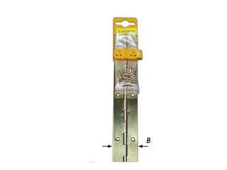 Image du produit Charni&egrave;re 'Piano' avec vis - Noeud &Oslash; 2,5 mm - Inox / Laitonn&eacute;e - 500 &agrave; 1750 mm