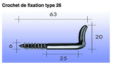 Image du produit Crampon de fixation murale pour support Camar 800 - 6 x 60 mm