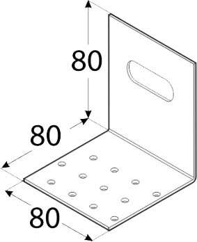 Image du produit Equerre d'assemblage - Ajustable (boutonni&egrave;re) - Zingu&eacute; - 80 x 80 x 80 x 2 mm