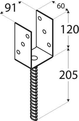 Image du produit Socle de Poteau &agrave; b&eacute;tonner - Pour Poteau 70 & 90 mm - Acier Galvanis&eacute;