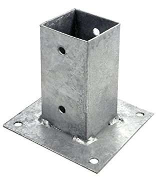 Image du produit Socle de Poteau sur platine - Pour Poteau 70 x 70 / 90 x 90 / 120 x 120 mm - Acier Galvanis&eacute;