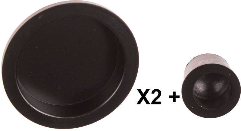 Image du produit Poign&eacute;e de Meuble - &agrave; Encastrer - Rond - Noir - &Oslash; 55 mm (48 mm) (2 pi&egrave;ces)