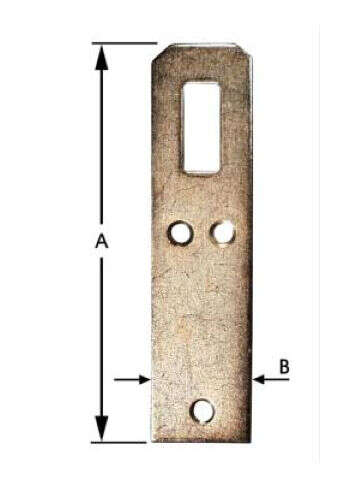 Image du produit Platine de fixation Portes-manteaux - Etag&egrave;re - avec oeuillet - Galvanis&eacute; - 50 &agrave; 100 x 20 x 1,5 mm (2p)