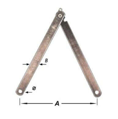 Image du produit Compas de tr&eacute;teau - Arret pli&eacute; - Galvanis&eacute; - 260 x 12 x 2 mm (2p)