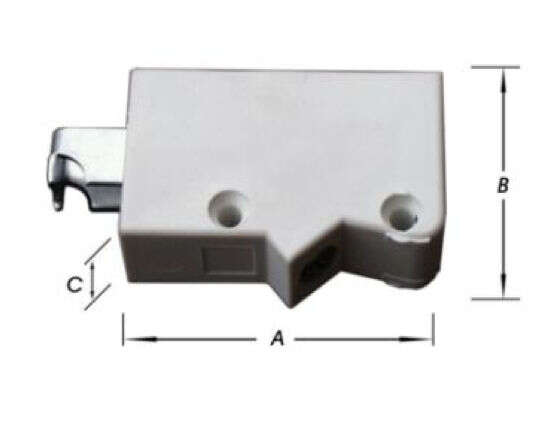 Image du produit Support d'armoire &agrave; suspendre 90kg max- r&eacute;gl. haut.17 &agrave; 30 mm / prof.22 mm - Blanc - 59 x 35 x 18 mm (2p)