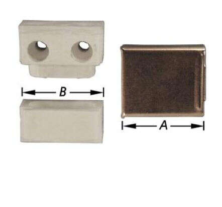 Image du produit Ferrure d'assemblage - Mati&egrave;re synth&eacute;tique - Cache vis nickel&eacute; - 3 parties pr&eacute;-assembl&eacute;es - Blanc & Brun (2p)