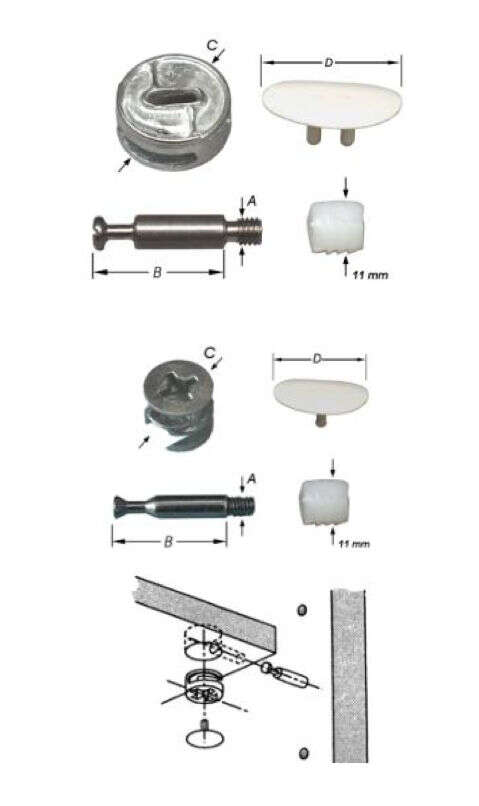 Image du produit Ferrure de montage pour assemblage de meuble - Zamac  (2p)