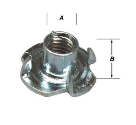 Image du produit Ecrou &agrave; enfoncer pour le bois - 4 griffes - Estamp&eacute; - Galvanis&eacute; - M&eacute;trique