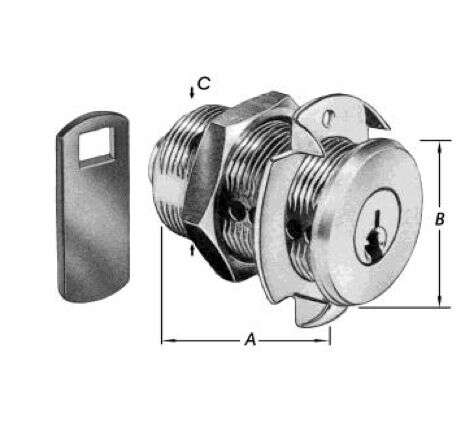 Image du produit Serrure de meuble &agrave; cylindre - Epaisseur de paroi variable - Per&ccedil;age 20,5 mm