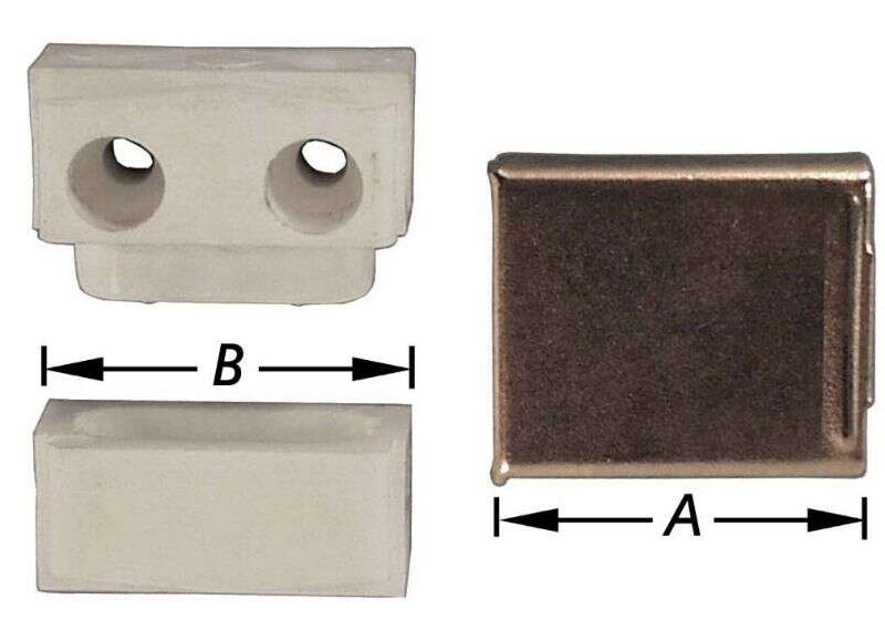 Image du produit Ferrure d'assemblage - Mati&egrave;re synth&eacute;tique - Cache vis nickel&eacute; - 3 parties pr&eacute;-assembl&eacute;es - Blanc & Brun (2p)