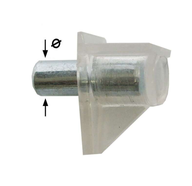 Image du produit Taquet d'&eacute;tag&egrave;re &agrave; percer - Mod&egrave;le &eacute;querre - Transparent - &Oslash; 5 x 7 mm