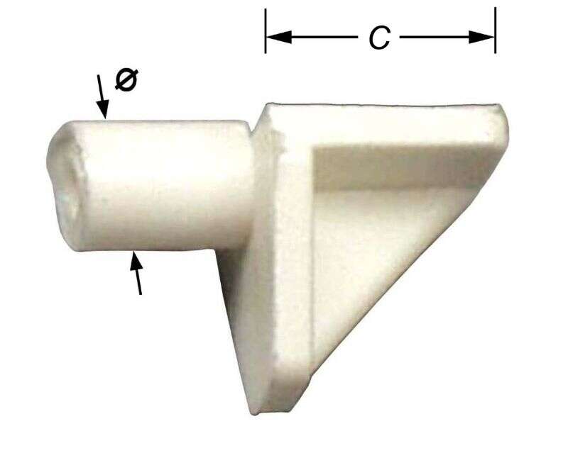 Image du produit Taquet d'&eacute;tag&egrave;re &agrave; percer - Mod&egrave;le &eacute;querre - Blanc ou Brun - &Oslash; 5 &agrave; 7 mm (12p)