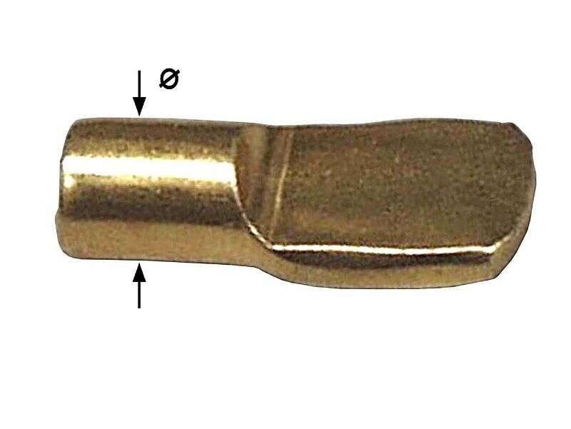 Image du produit Taquet d'&eacute;tag&egrave;re &agrave; percer - Mod&egrave;le cuill&egrave;re plate - Nickel&eacute;  ou Laitonn&eacute;- &Oslash; 7 mm (12p)