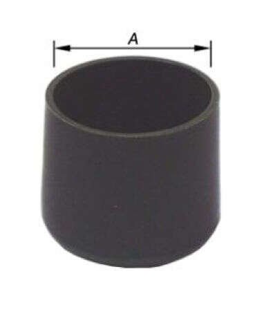 Image du produit Sabot pour pied tubulaire rond - Embout couvrant - Base demi bomb&eacute;e poly&eacute;thyl&egrave;ne souple - Noir