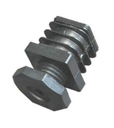 Image du produit Sabot pour pied tubulaire carr&eacute; avec vis de r&eacute;glage - Polyamide - Poids max 300 kg - Noir - 2 Formats (4p)