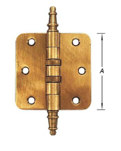 Image du produit Charni&egrave;re - Coin arrondi - Roulement &agrave; billes, Broche d&eacute;montable - Bouton vase - Noeud &Oslash; 11,5 mm