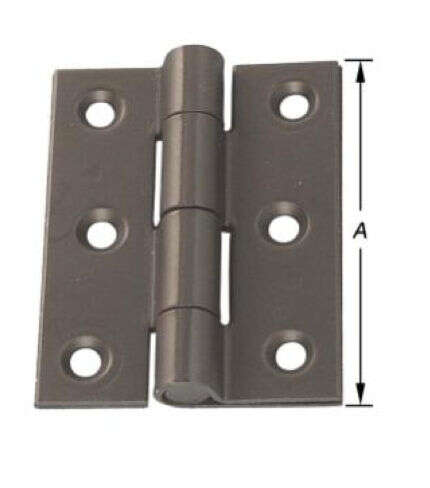 Image du produit Charni&egrave;re - Fiche &agrave; feuille double - Broche riv&eacute;e - Epoxy Noir (2p)