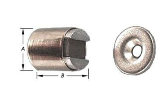 Image du produit Punaise magn&eacute;tique - Force 2 kg - avec contre plaquette ronde zingu&eacute;e &agrave; visser - Laiton Nickl&eacute; - &Oslash; 11 x 12 mm (2p)
