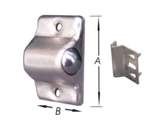 Image du produit Loqueteau &agrave; bille - Arrondi - g&acirc;che &eacute;querre pli&eacute;e - Nickl&eacute; - 30 x 20 mm (2p)
