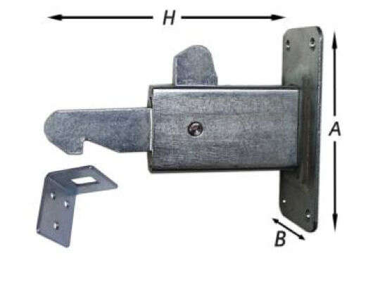 Image du produit Arret de portail automatique - Platine de fixation murale- G&acirc;che pli&eacute;e - Zingu&eacute; - 150 x 120 x 62 mm