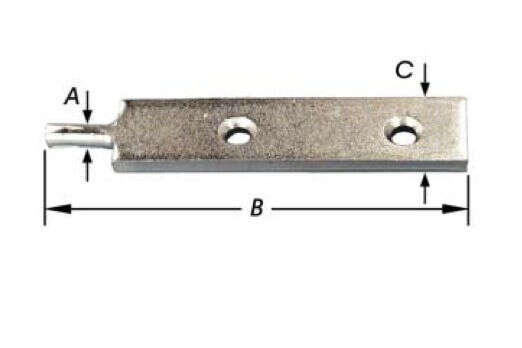 Image du produit Doguet &agrave; pivot rond - 2 trous - &Oslash; 6 mm - Zingu&eacute; - 102 x 20 x 5 mm (2p)
