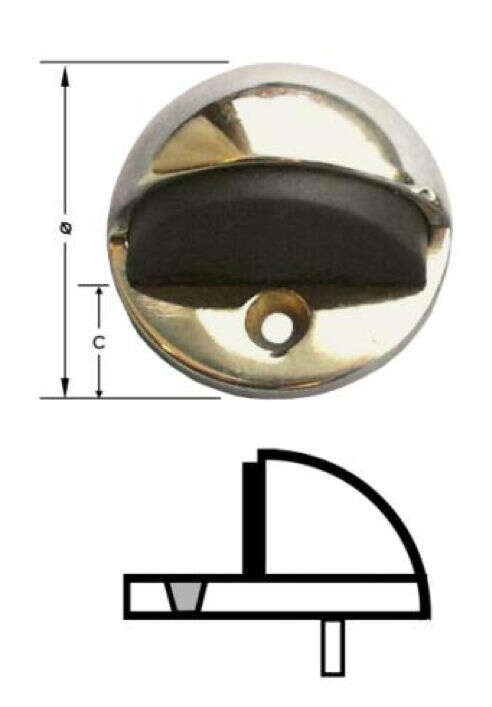 Image du produit ARRET PORTE,DEMI-BOMBE,LT.CHR. 45 mm