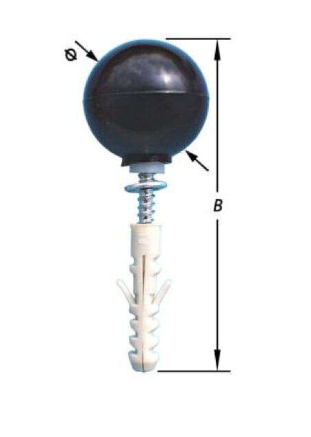 Image du produit ARRET DE PORTE BOULE BLANC 35X77MM