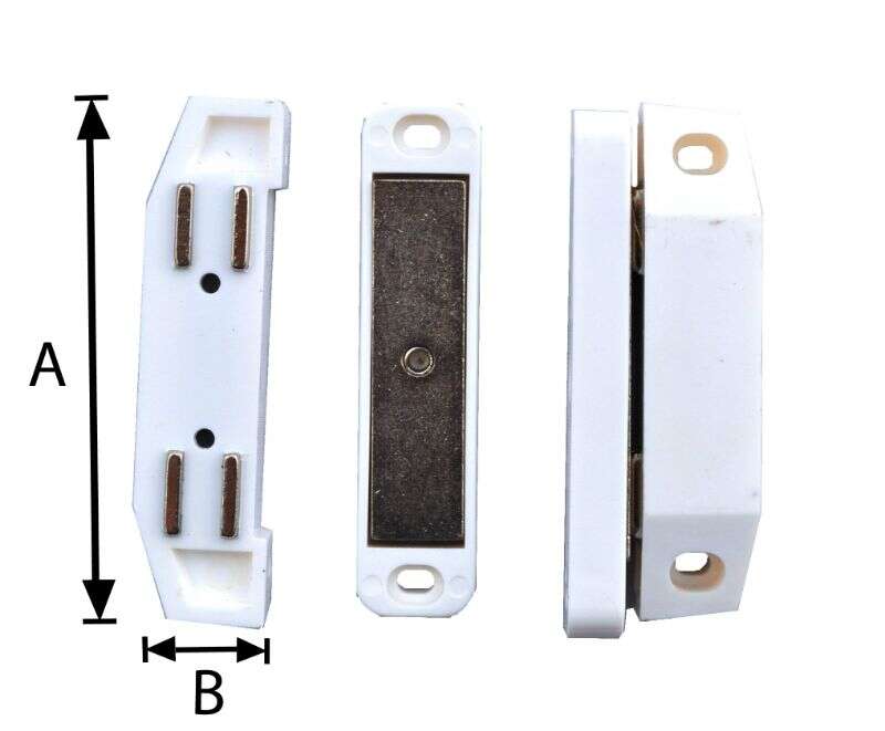 Image du produit Loqueteau magn&eacute;tique - Blanc - Force 12 Kg - 75 x 18 mm (2p)