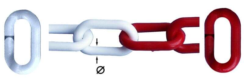 Image du produit Cha&icirc;ne PVC - Rouge / Blanc - 6 mm x 5 m